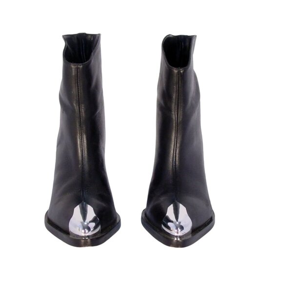 SCHUTZ Blaze $218 Heeled Metal Toe Ankle Boots 6.5 - Made in BRAZIL - Picture 3 of 8